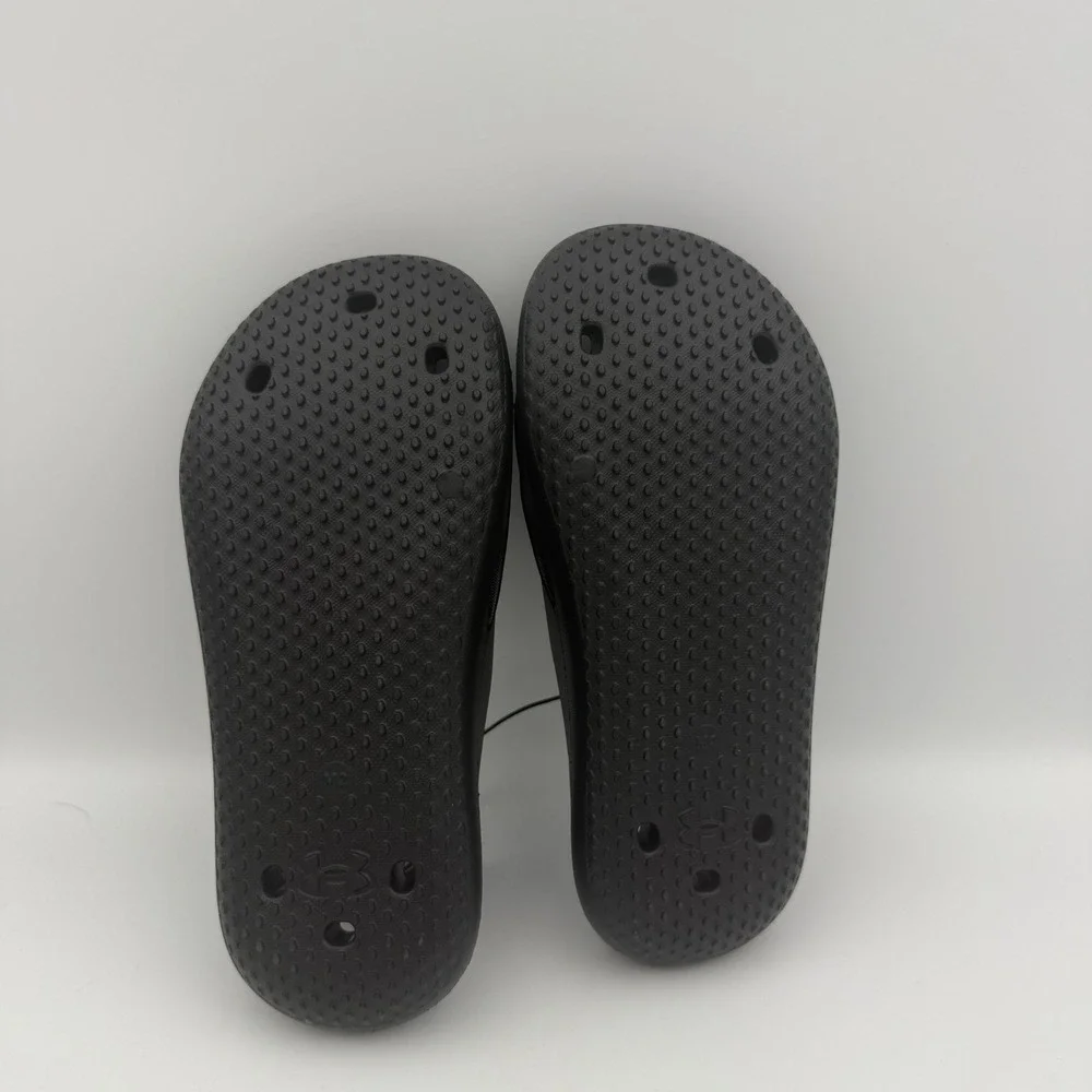 UA‎ Locker V SL Youth kids Sz 2Y Black Slide Sandals New